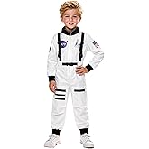 Dormstop Astronaut Costume for Kid Boy Space Jumpsuit Space Outfit Pretend Dress up 3-12Years