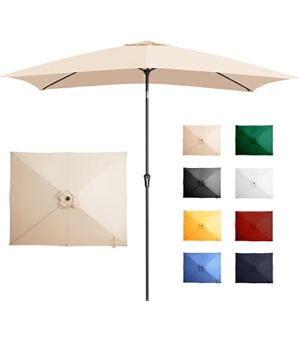 BrylaneHome 61/2 Ft. X 10 Ft. Oversized Rectangular Umbrella