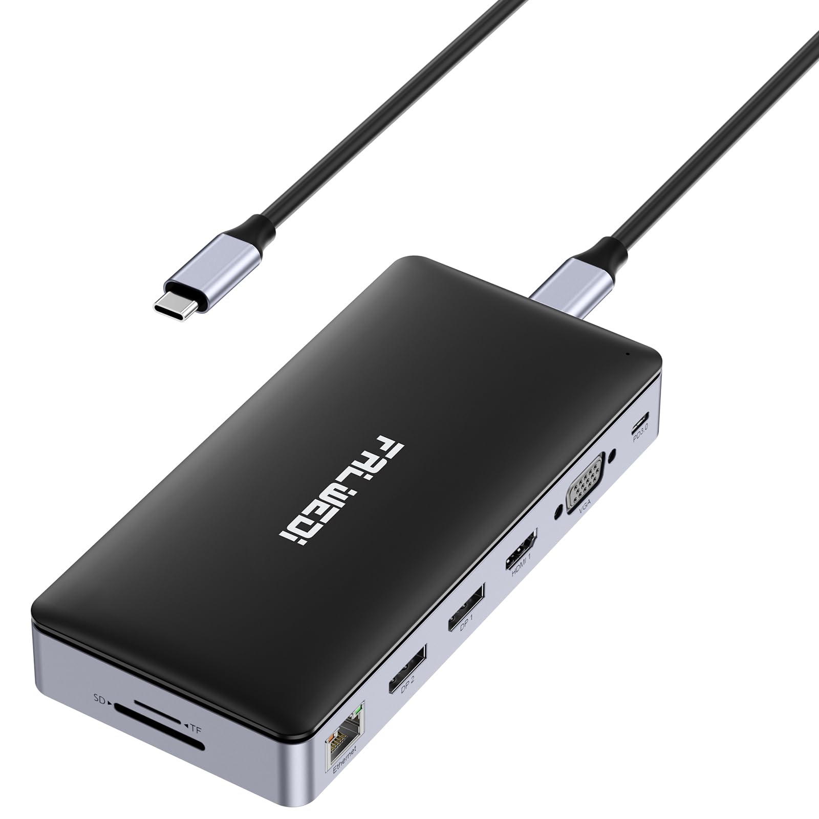 Photo 1 of USB C Laptop Docking Station, 15 in 1 Triple Display Multiport Adapter with 3 Monitors?Dual DP, HDMI, VGA, USB Ports, RJ45, SD/TF, Mic/Audio, PD?Dock Compatible for Dell/Surface/HP/Lenovo Laptops