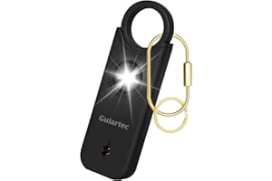 GUIARTEC Rechargeable Personal Safety Alarm for Women, 135 dB Loud Self Defense Keychain Siren with LED Strobe Light, Personal Emergency Security Safe Devices Key Chain Alarms for Women Kids Elderly (Black)