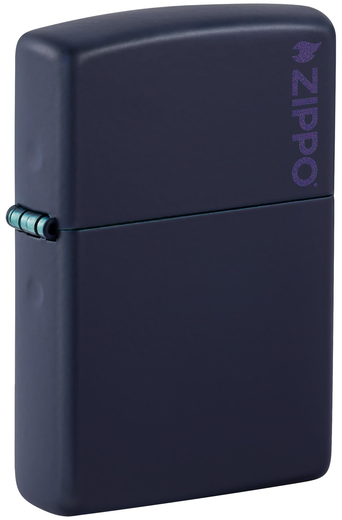 Zippo Windproof Lighter - Navy Matte with Logo - Colour Image - Refillable - Reusable - Gift Box - Made in USA