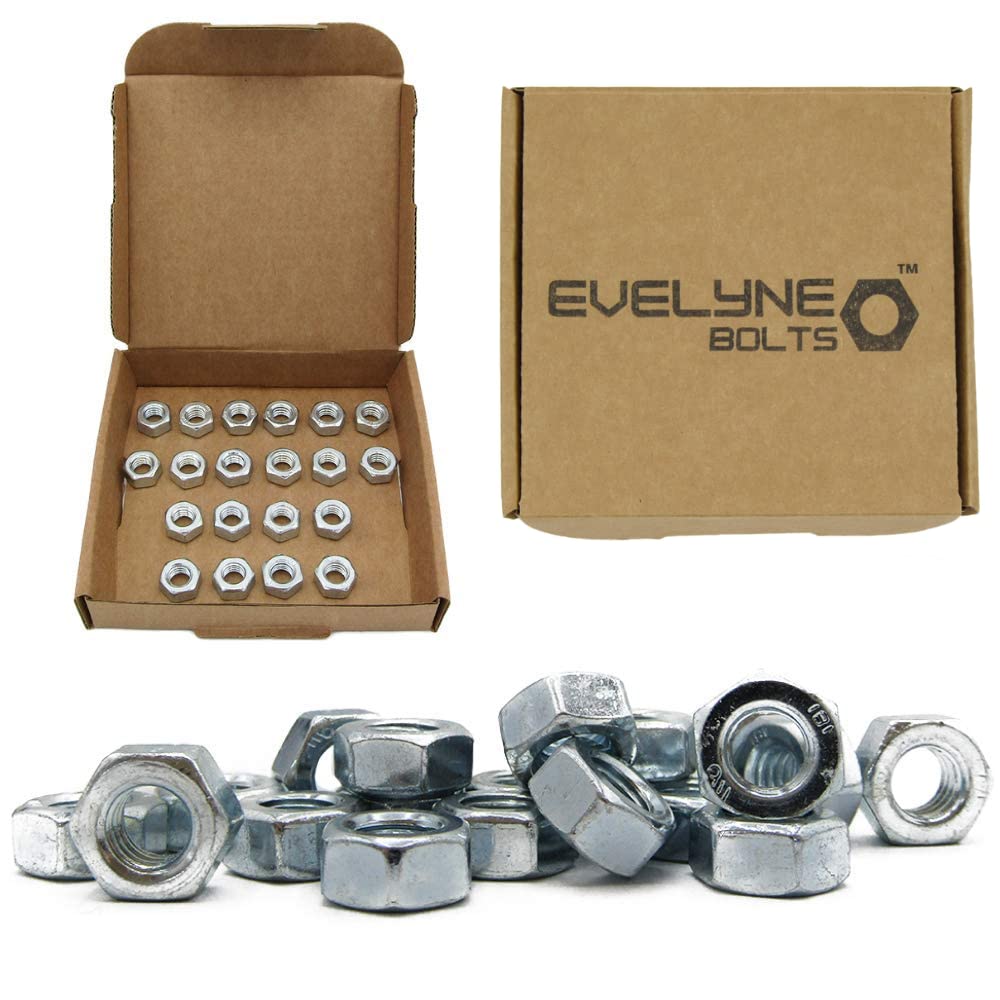 M8 (8mm) Steel Hex Nuts (Pack of 20)