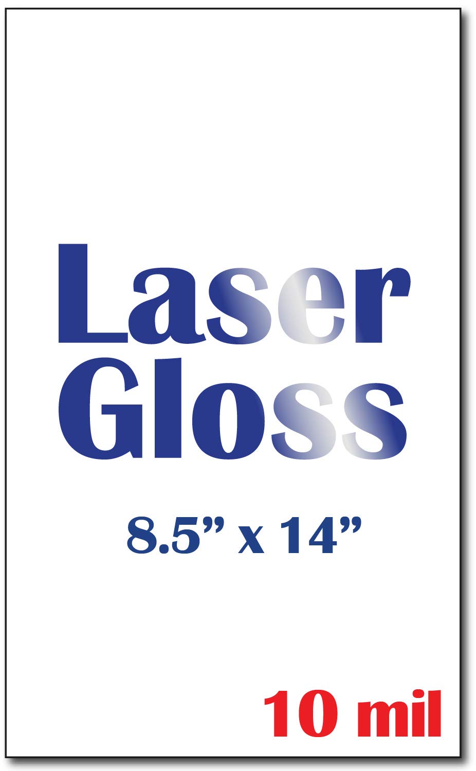 Photo 1 of 8 1/2" x 14" Legal Size Glossy Cardstock for Laser Printers - 50 Sheets - Premium 80lb Cover 10 Mil High Gloss