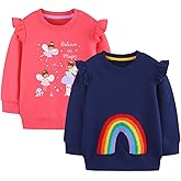 VZF Toddler Girl Sweatshirt Crewneck Long Sleeve Shirt Girls Fall Pullover Tops Clothes