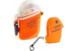 HOGOR Nautilus Lifeline Marine Rescue Waterproof GPS with AIS/DSC Technology and 1 Antenna Winder for Accurate Positioning and Distress Alert Message Bundled with Silicone Pouch and Lanyard with Two D-Rings