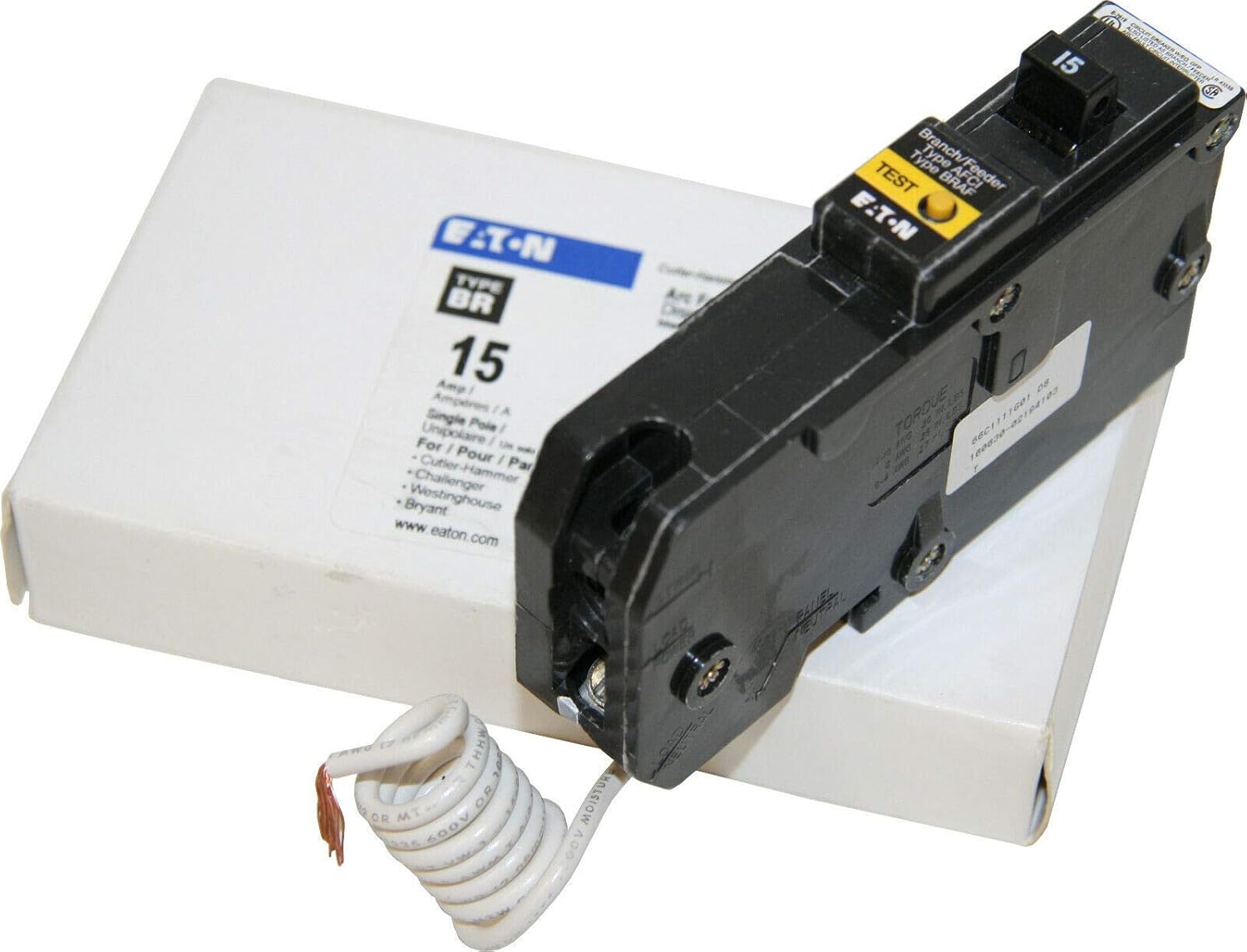 Eaton BR115AF Br Series 1 Pole Arc Fault Breaker 15 Amps, 3" x 3" x 2": Industrial & Scientific