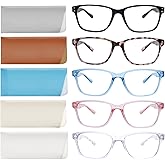 SIGVAN Reading Glasses 5 Packs Blue Light Blocking Eyeglasses Quality Spring Hinge Colorful Computer Readers for Women Men