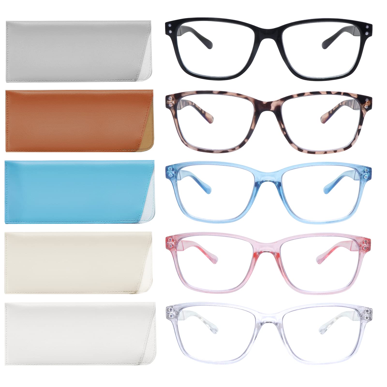 Photo 1 of SIGVAN Reading Glasses 5 Packs Blue Light Blocking Eyeglasses Quality Spring Hinge Colorful Computer Readers for Women Men (5 Mix-3, 1.25, multiplier_x) Medium
