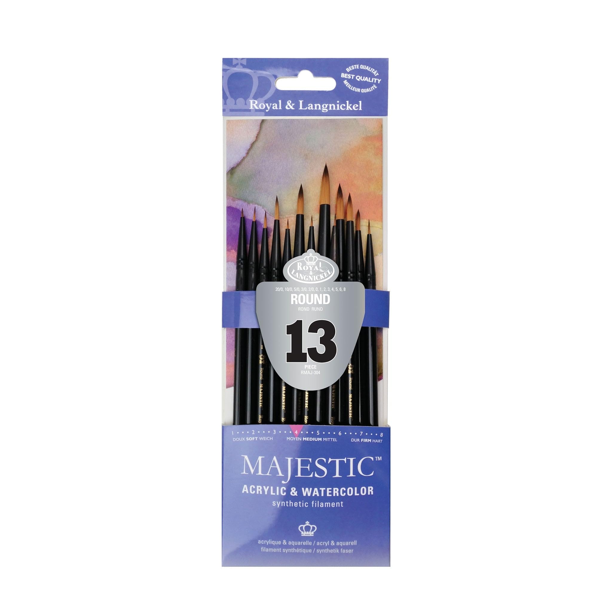 Royal and Langnickel Majestic Premium Round Brush Set (Pack of 13)