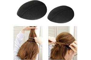 4 Pcs 2 Pairs Black Sponge Bump It Up Volume Hair Base Hair Pad Headwear Fluffy Hair Padding Insert Cushion Hairstyle Bum Mak