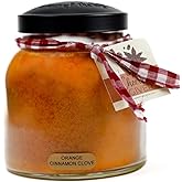 A Cheerful Giver — Orange Cinnamon Clove - 34oz Papa Scented Candle Jar with Lid - Keepers of the Light - 155 Hours of Burn Time, Gift for Women, Orange