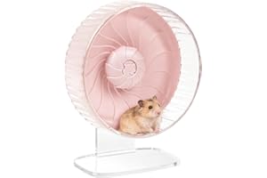 Silent Hamster Wheel, 8in Hamster Wheel with Adjustable Stand, Double-Bearing Quiet Spinner for Syrian Hamsters, Hedgehogs, M