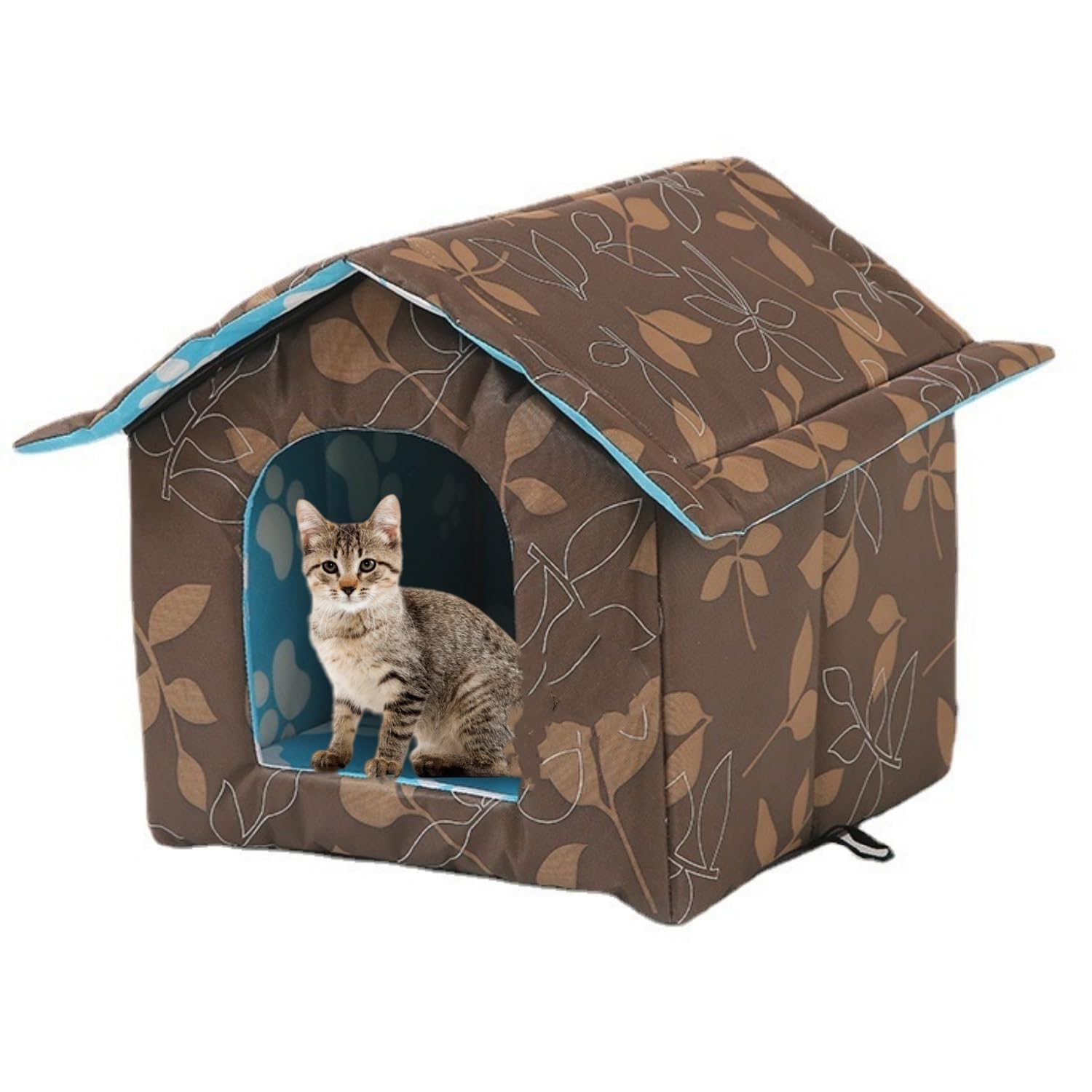 MUYYIKA Cat House for Outdoor Winterproof Waterproof Weatherproof Cat Cave Pet House Soft Warm Pet House Outdoor Dog Cave with Removable Cushion