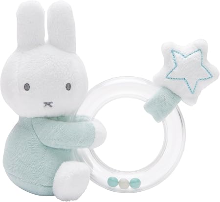 Amazon Miffy ミッフィー ガラガラ 赤ちゃんおもちゃ ラトル 公式ディックブルーナ ミント色 がらがら ラトル おもちゃ