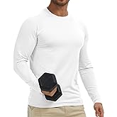 PLUMZJOY Men's Thermal Shirts Long Sleeve Fleece Lined Crew Neck Base Layer Athletic Workout Tops
