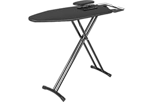 BQKOZFIN Folding Ironing Board with Steam Iron Rest Small Ironing Board 43 '' L x 12 '' W(110x30.5cm), Adjustable Height Iron