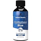 Methylene Blue Pharmaceutical Grade, USP Grade, Third-Party Tested Brain Health Dietary Supplement for Humans, No Formaldehyde, Made in USA (1% 237ml Bottle)