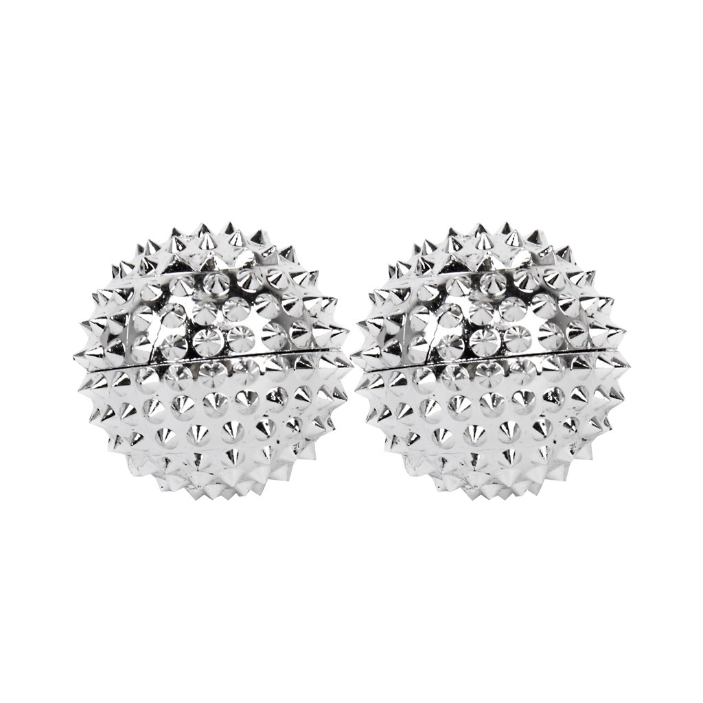 chi-enterprie Magnetic Acupuncture Massage Balls Set of 2 Silver 32mm Diameter