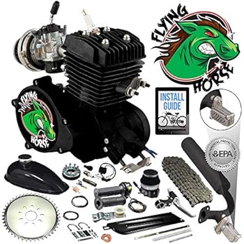 Flying Horse 66/80cc EPA Approved Black Angle Fire 2-Stroke Bicycle Engine Kit