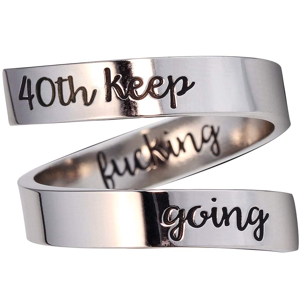 Suyi 40th Birthday Gifts for Mother Adjustable Stainless Steel Ring Birthday for Women 40th KFG