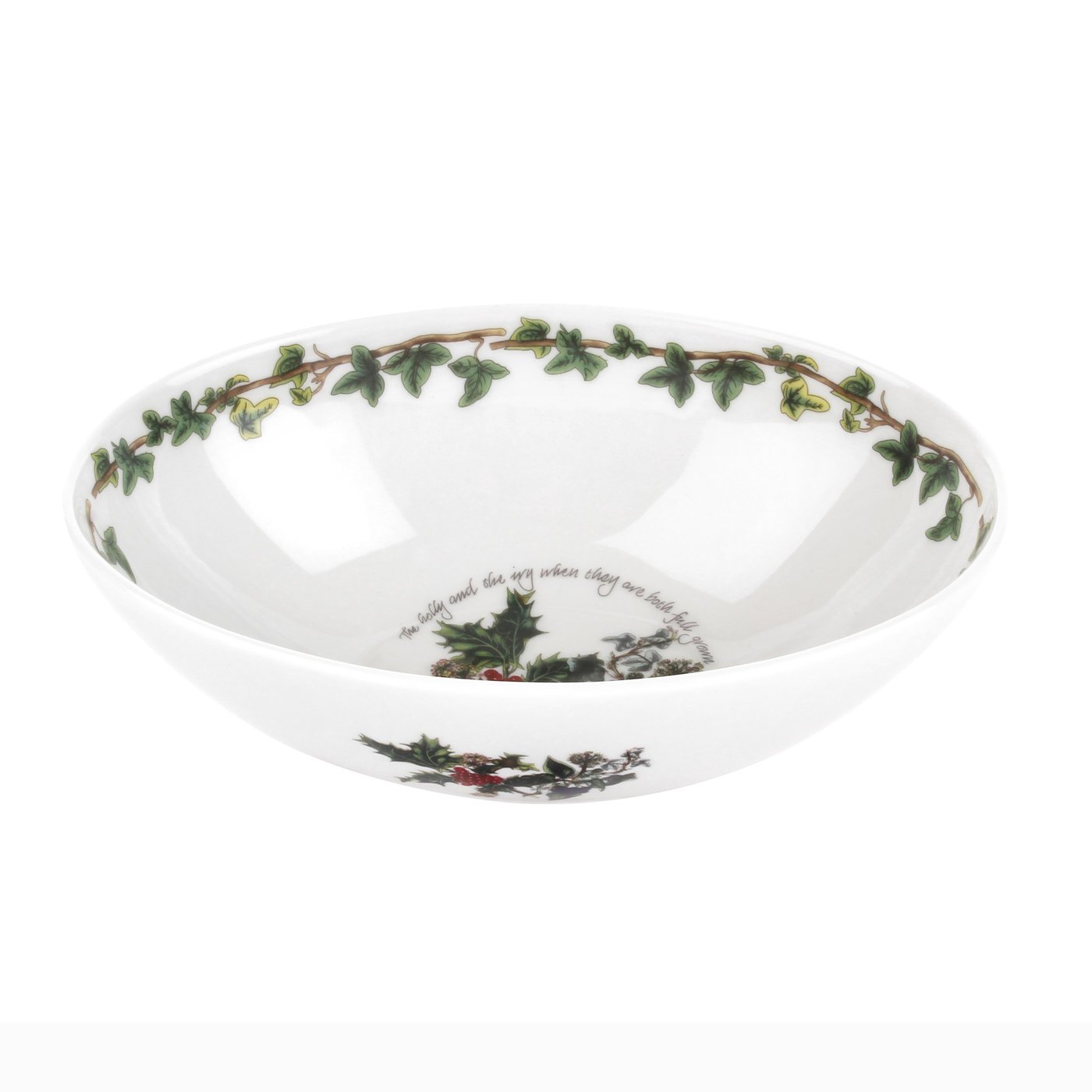 Portmeirion The Holly and The Ivy Oval Bowl, Multi-Colour, 20 cm