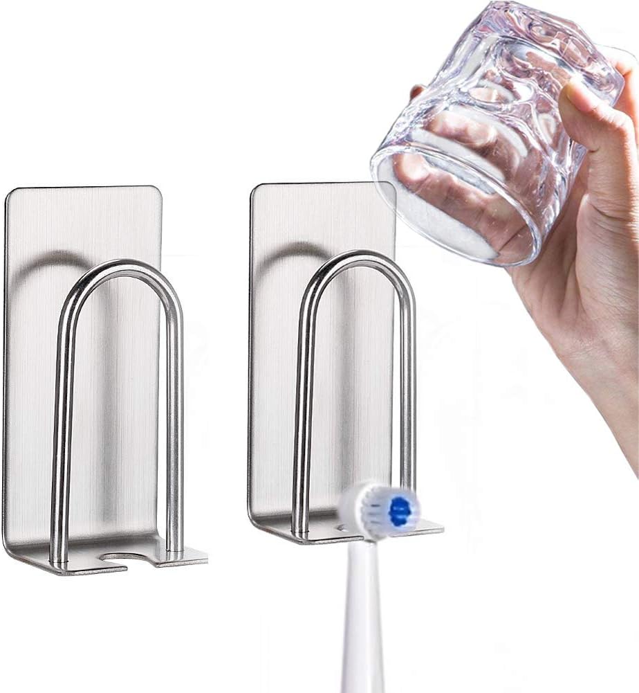 HANZE Toothbrush Holder 2 Pack selfAdhesive SUS 304 Stainless Steel Electric