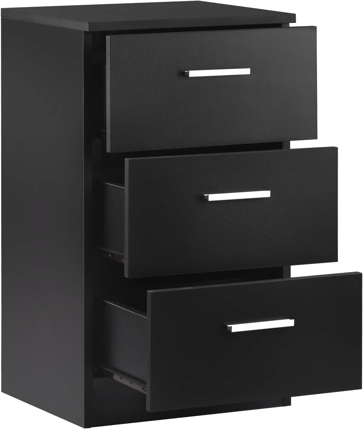 Leisure Zone Black Wood Filing Cabinet 3 Drawers Office File Storage Unit Cabinet For Office Bedroom Living Room Size H 66 X D 35 X 38 Cm Amazon Co Uk Kitchen Home