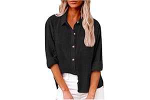 FQZWONG Deals of The Day Clearance Button Down Shirts for Women Womens Summer Tops Casual Solid Tshirts Loose Ladies Blouses