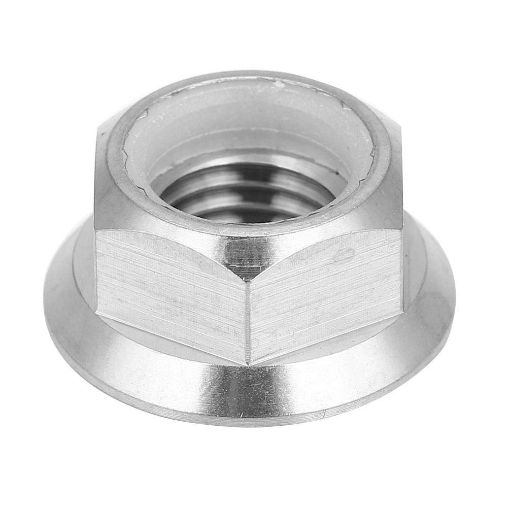 Titanium Hex Lock Nut, Rust-Proof M10 Flange Nut for Bicycle Motorcycle Wheels (M10x1.25)