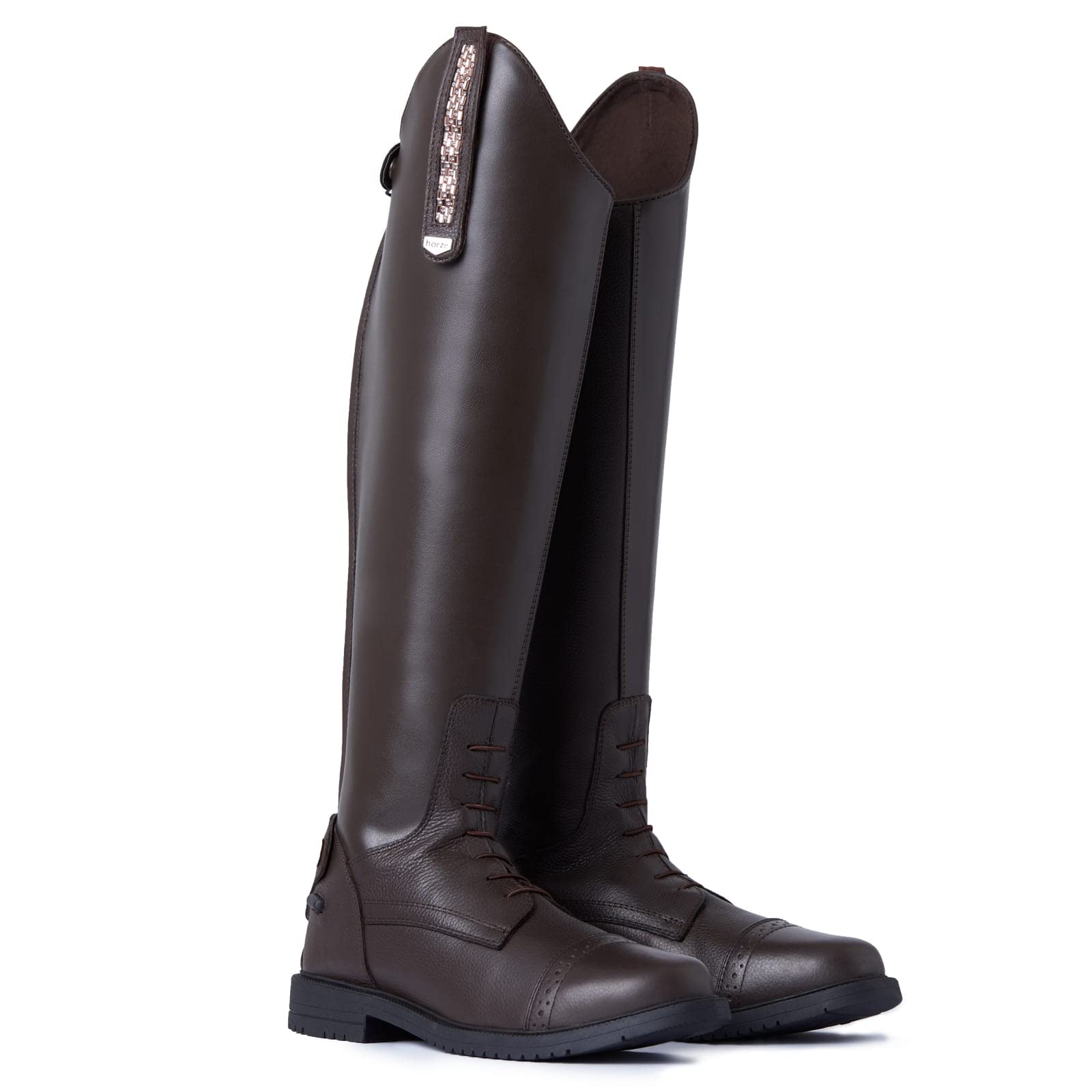Photo 1 of (6.5R) (USED/FAIR) HORZE Verona Womens Tall Field Boots - Dark Brown - 6.5R