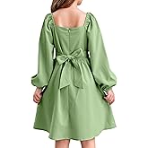 blibean Teen Girls Adjustable Tie Back Dresses Kids Outfits Size 6-15 Years