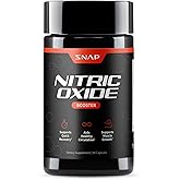 Snap Supplements Nitric Oxide Supplement with L-Arginine to Support Energy, Quick Recovery, Heart Health, Muscle Growth & Circulation, 90 Vegetarian Capsules