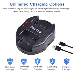 Tectra 2-pack BP-808 Batteries and USB Dual Charger