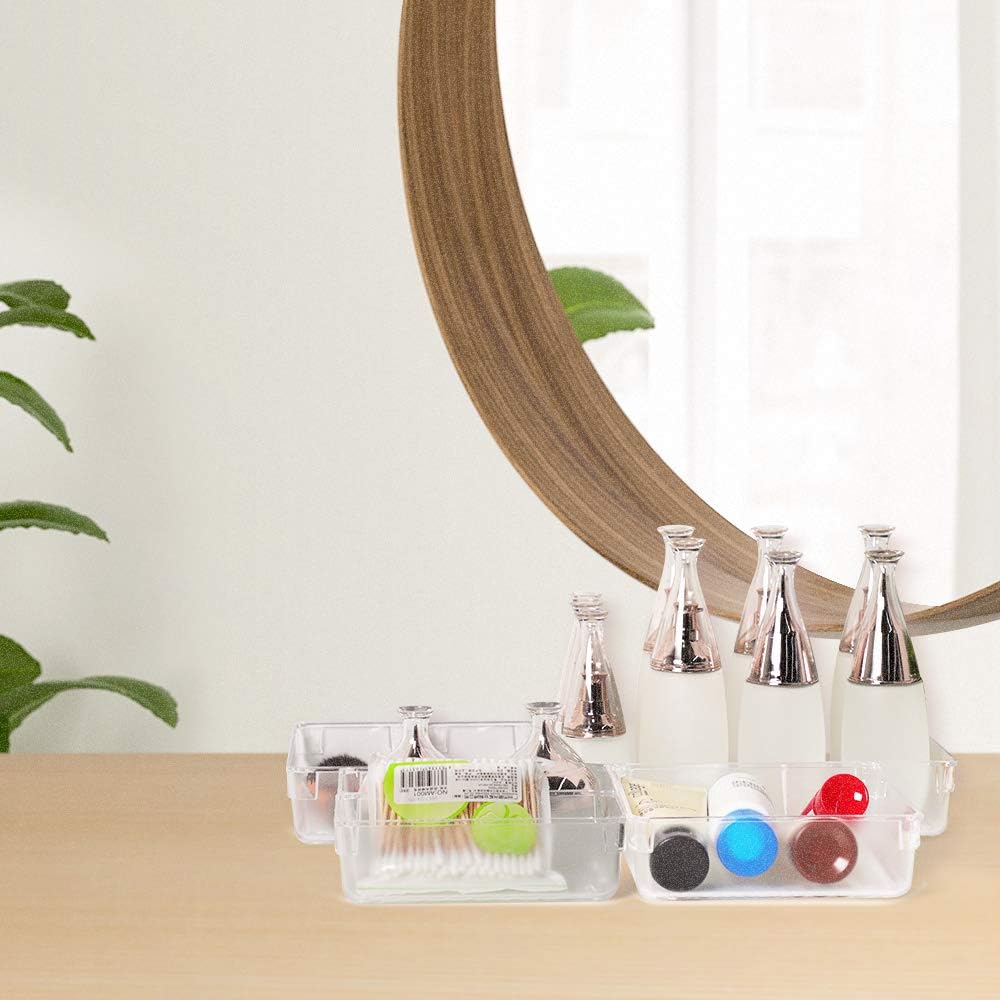 Kootek Desk Drawer Organizer Trays with 3-Size Drawer Dividers 6 Organizers Bins Customize Layout Storage Box for Bedroom Dresser Bathroom Kitchen Office: Home & Kitchen