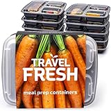 PREMIUM 3-Compartment Meal Prep Containers | Keep Food Fresh For Longer [10 pack] BPA-FREE, Stackable, Microwavable, Dishwasher Safe Lunch Boxes With BONUS Recipe Subscription