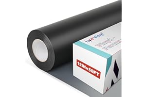 LYA VINYL Black Permanent Vinyl - 12"x50FT Matte Black Vinyl for Cricut, Adhesive Vinyl Roll for for Cricut, Silhouette Cameo & Other Cutters - Vinyl for Home Decoration, DIY Mug Project, Sticker