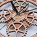 Giftgarden Gear Wall Clock Round Shaped Wooden Handmade for Housewarming Wall Decorative Clocks