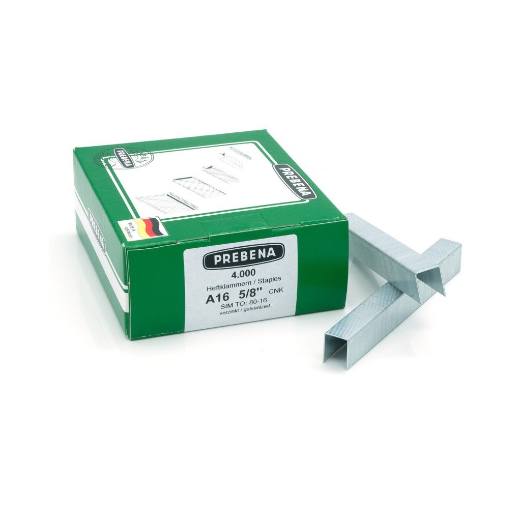 Prebena A16CNK Staples Galvanised Compressed Air Staples Pack of 4000