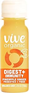 Vive Organic Digest + Immunity Pineapple Ginger Wellness Shot, 2 fl oz Bottle