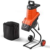AIVOLT Wood Chipper Shredder Mulcher, 1800W Electric Wood Chipper with Collection Bag, 45mm Cutting Diameter for Mulching, Co