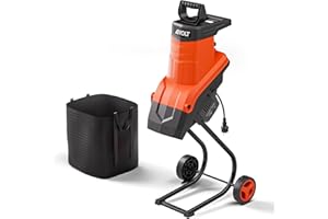 AIVOLT Wood Chipper Shredder Mulcher, 1800W Electric Wood Chipper with Collection Bag, 45mm Cutting Diameter for Mulching, Co