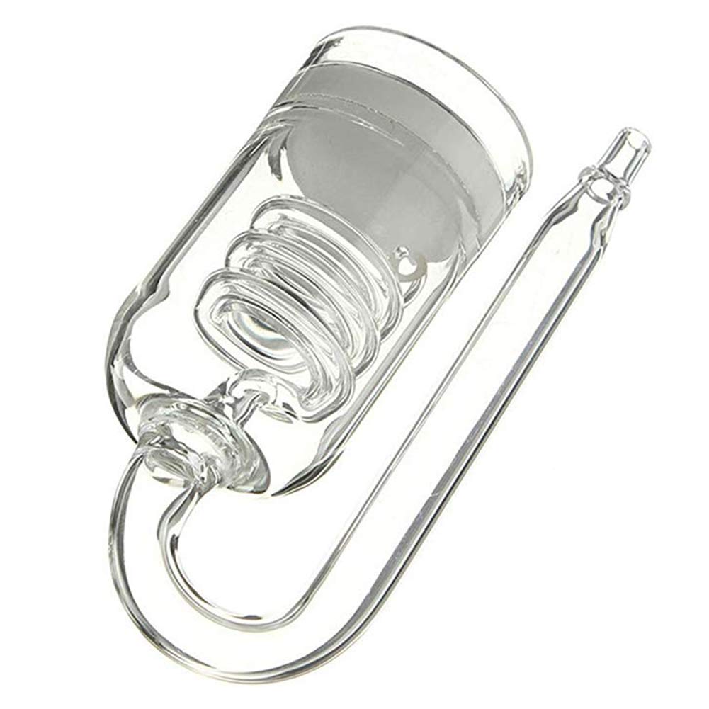 Yeemeen Aquarium CO2 Diffuser, Glass Tube with Suction Cup, 60~300L Plants Tank Atomizer, Solenoid Regulator, Moss CO2 Atomizer, Spiral Glass Tube, 1pc