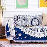 MayNest Boho Woven Throw Blanket Reversible Cotton