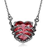 OHAYOO Skull Pendant Necklace for Women 925 Sterling Silver Skull Hand Necklace Gothic Skeleton Necklaces Skull Jewlery Gifts