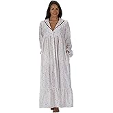 The 1 for U Sleepwear for Women - Button Down Nightgowns for Women, Amelia 100% Cotton Robe