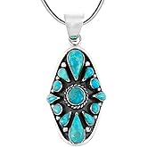 Turquoise Necklace 925 Sterling Silver Pendant & 18" Chain