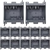 MAKERELE Double Gang Old Work Switch/Receptacle Box, 26 cu.Inch Cut in Outlet Box, PVC Wall Outlet Box, ETL Tested, for Home Improvement(12 Pack)