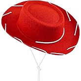 Kids Cowboy Hat - Soft Felt Western Rancher Hat kid Size with Chin Cord, Wild West Dress Up Costume Accessory