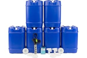 LEGACY PREMIUM Legacy Food Storage Emergency Water Storage Containers, Long Term 5 Gallon Water Tank - 6 Stackable Food Grade Tanks Included, for Camping, Prepping, Survival - 30 Gallon Total Capacity