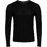 Hot Chillys Men's Pepper Skins Black Crewneck Midweight Relaxed Fit Base Layer